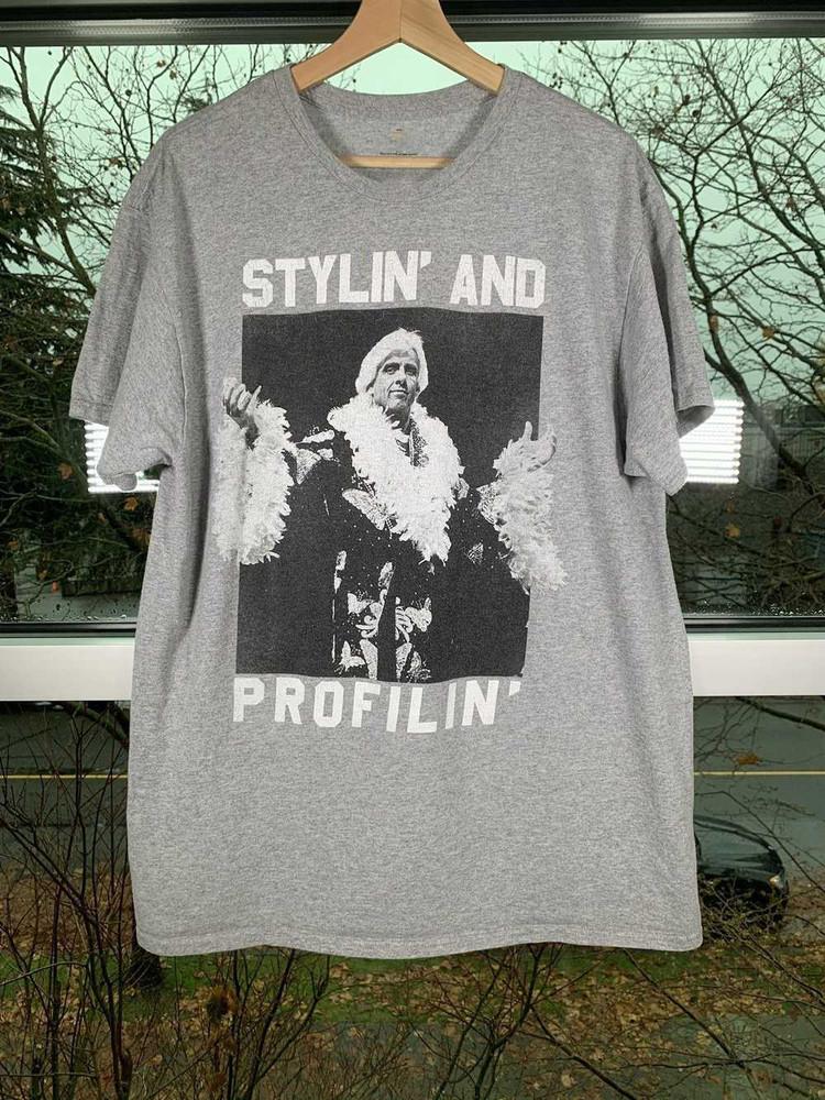Ric Flair Stylin and Profiling Sport Gray Unisex T-Shirt All Size 8D573 Unisex T-Shirt S
