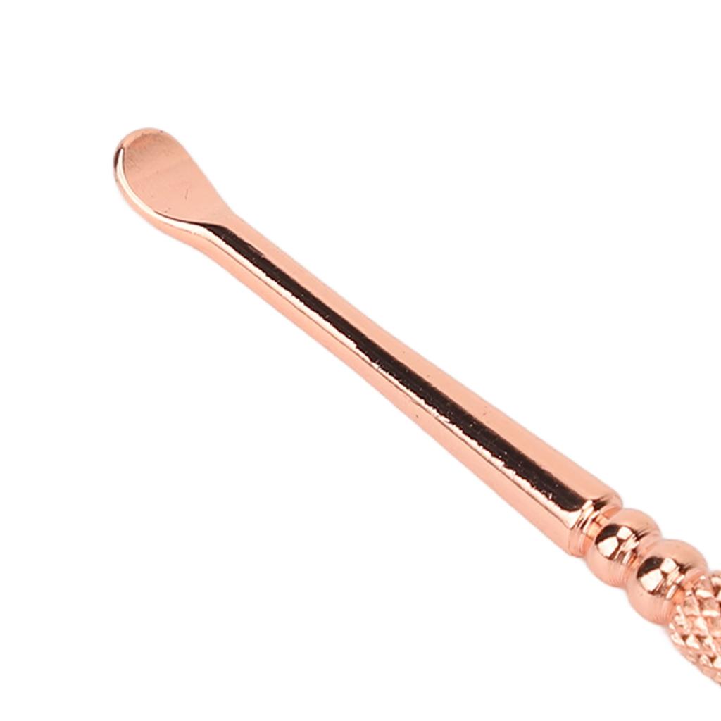 Ear Spoon Double Head Stainless Steel Ergonomic Design Relieve Itching Glossy Rounded Spiral Spring Ear Pick