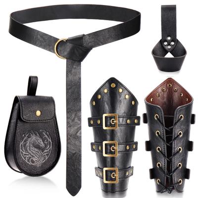 Medieval Viking Belt Steam Bracelet Renaissance Vintage Waist Bag Halloween Cosplay Dress Up Accessories