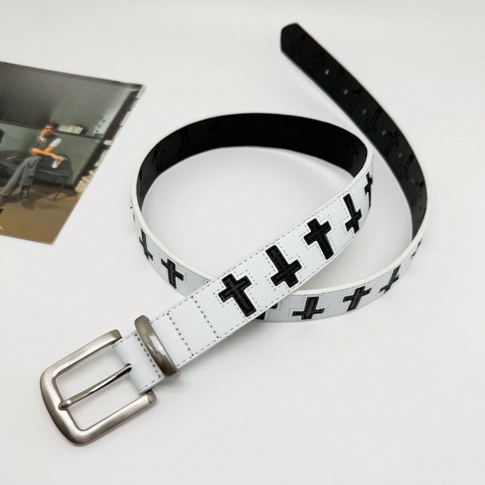 Zwart-wit Riem Mode High Street Riem Trendy Veelzijdig Mannen en Vrouwen Dezelfde Hip-hop Riem Riem white veelkleurig