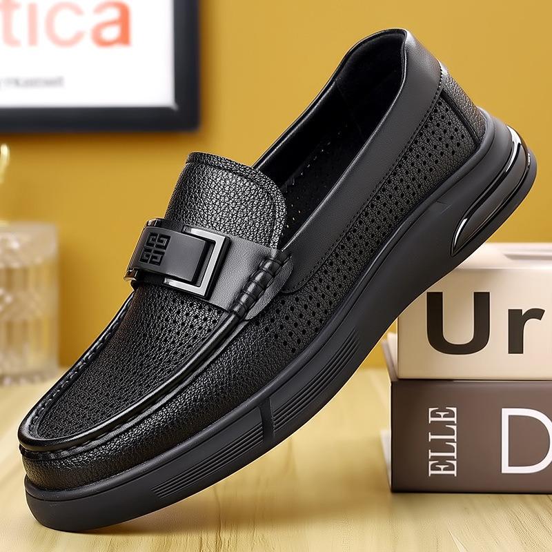 Fashion Summer Designer New Hollow Leather Platform Men's Loafers Fashion Soft Sole Casual Business Man Dress Shoes Sapatos Para Hombre