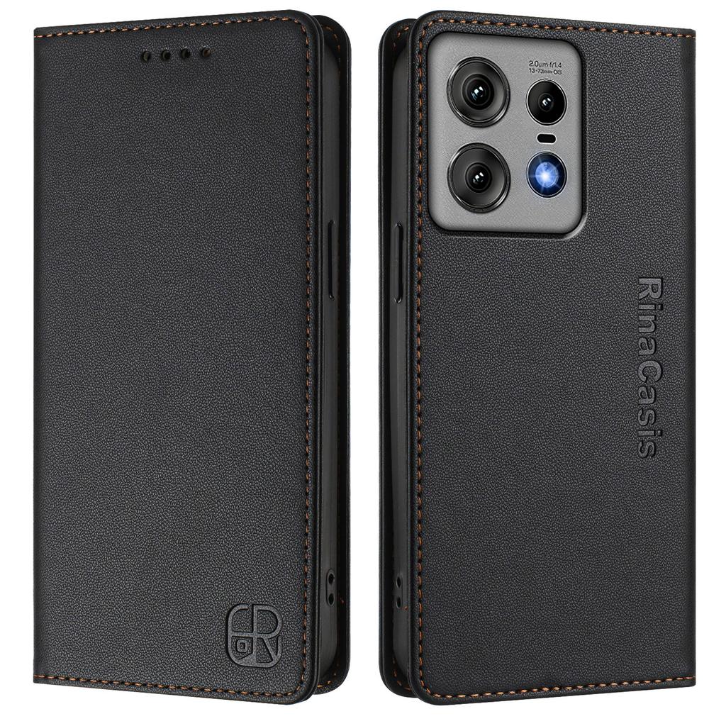 For Motorola Edge 50 Pro 5G Leather Case RINACASIS RC01 Phone Cover with RFID Blocking Wallet Stand
