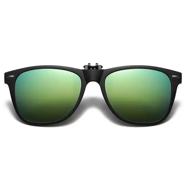 Clip On Sunglasses Men Vintage Square Glasses Anti Glare Night Vision for Car Driving
