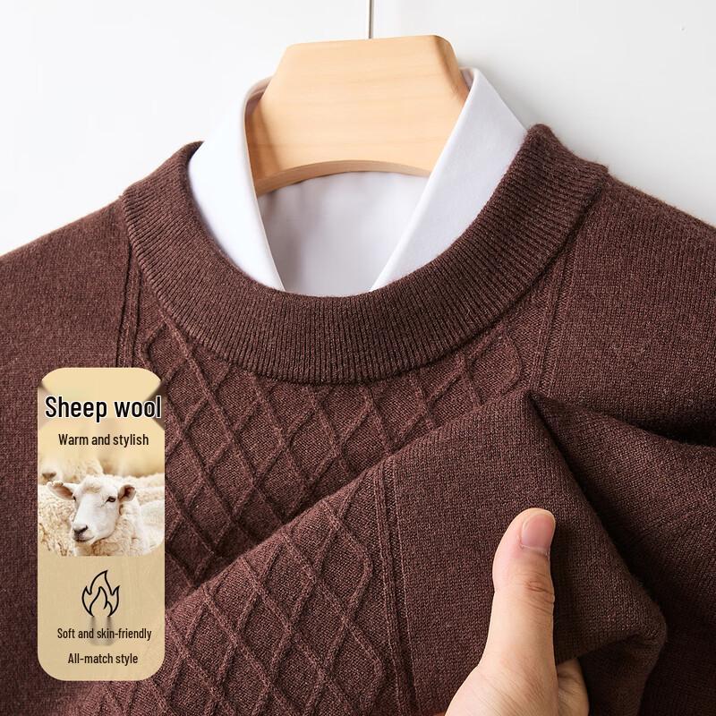 

Golden Chrysanthemum Men s 100% Merino Wool Round Neck Sweater M