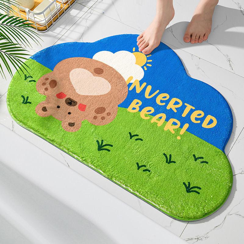 Bathroom Floor Mat Absorbent Floor Mat for Bathroom Door Door Toilet Non-slip Carpet Door Mat Entry Mat Bathroom Rug
