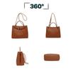 LALOOVEA Dámská pletená PU kabelka, Velká kapacita, Taška přes rameno/Tote bag, 3 způsoby nošení, Pracovní taška, Přihrádky, Crossbody taška, Populární, Samonosná
