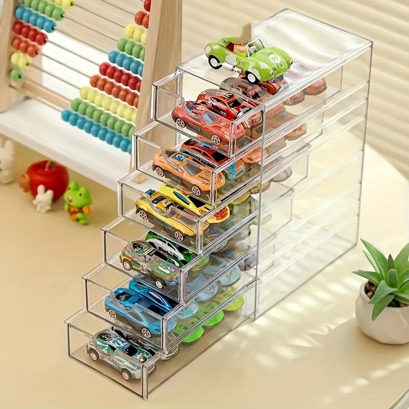 6-Tier Car Model Display Case Transparent Stackable Storage Box Alloy Miniature Car Model Collector Toys Organizer Display Stand
