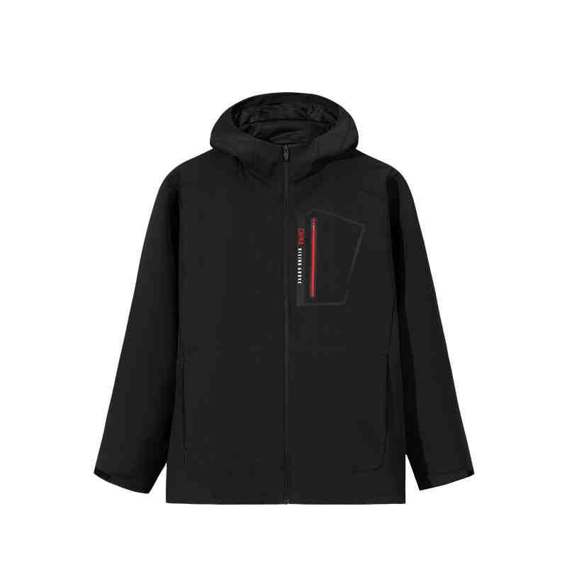 Anta Comfortable Breathable Versatile Casual Sports Jacket With Letter Zipper And Hood Men Jacket Basic-Black 152517620-4