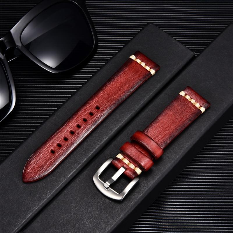Cinturino Orologio In Vera Pelle 18/20/22mm – Bracciale Vintage A Sgancio Rapido Per Uomo E Donna