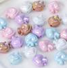 40PCS/Bag Solid Color Crown Heart Straight Hole Beads DIY Craft Parts for Car Pendant Phone Lanyard Bag Charm Making