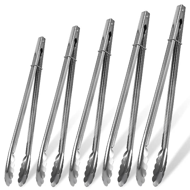 5/1Pcs Non-Slip Stainless Steel Food Tongs Salad Bread Clamps Cooking Tools Barbecue Meat Tongs Serving Clips Kitchen Gadgets