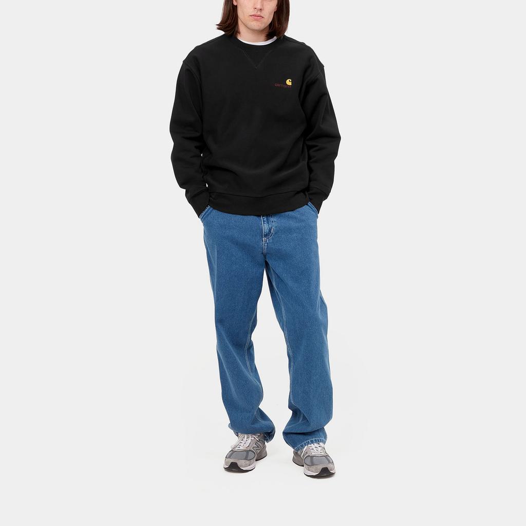 Carhartt WIP American Script Sweatshirt Black Men Streetwear I025475-89-XX