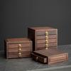 Tea Box with Drawer Tabletop Wooden Organizer Compact