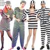 Unisex Convict Prisoner Outfit With Bold Striped Pattern Designed For Holiday Celebrations And Themed Events