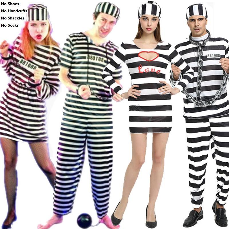 Unisex Convict Prisoner Outfit With Bold Striped Pattern Designed For Holiday Celebrations And Themed Events