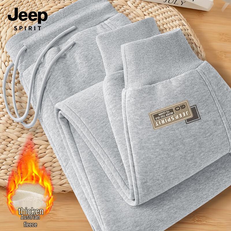 JEEP SPIRIT Men s 2025 Winter Fleece-Lined Casual Sweatpants 3XL