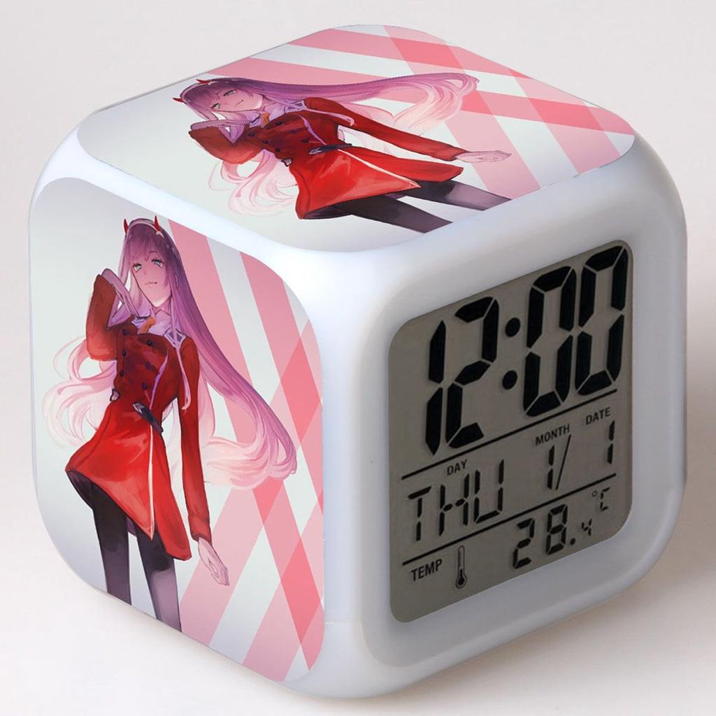 Premium Quality Darling In The Franxx Multi-function 7color Led Alarm Watch Clock For Every Room