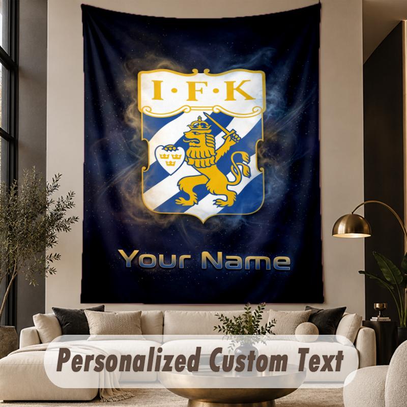 Custom Text Tapestry ifk göteborg Print Wall Tapestry Indoor Living Room Wall Decor