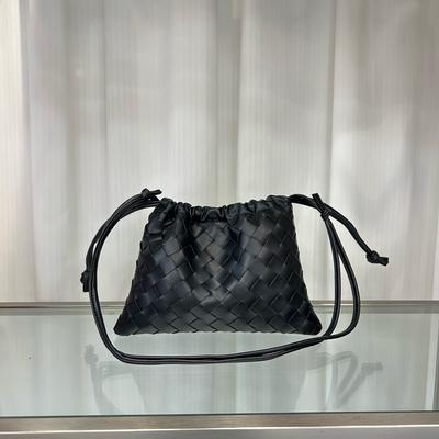 Cross-border Woven Mini Garbage Bag Bag Women's Pleated Cloud Bag Mini Leather Dustbag Shoulder Messenger Bag