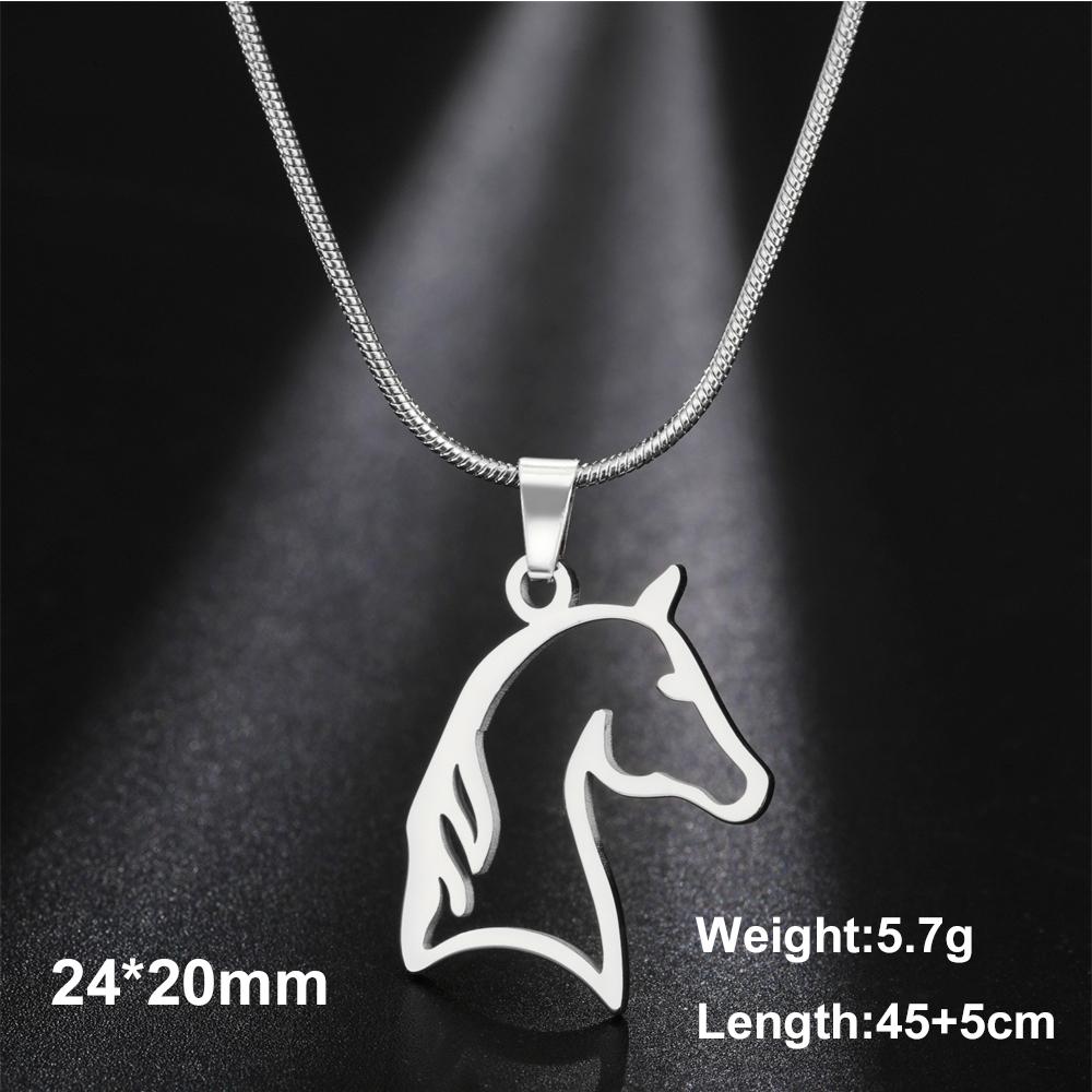 My Shape Horse Pendant Necklace for Men Women Animal Equestrian Horserace Necklace Choker Fashion Jewelry Gift for Horse Lover