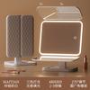 LED Makeup Mirror Portable Foldable with Light Rechargeable Makeup Mirror Desktop Fill Light Leather Shell Mirror