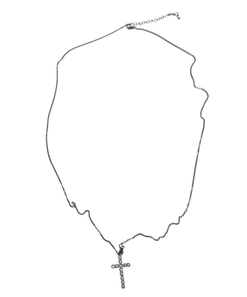 Sk8Er Rock Cubic Cross Thin Chain Necklace ((Striel))