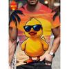 3D Printing Funny Duck Graphic T-shirt Men Clothing Casual T-shirt Loose And Breathable Round Neck Top For Men Short Sleeve Tees