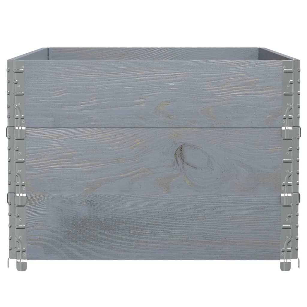Pallet Top Frame Set 3 Pcs Grey 120x80 Cm Solid Pine Wood