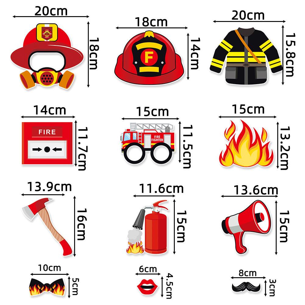 Themed Firefighting Birthday Party Decoration Wacky Handheld Photo Props