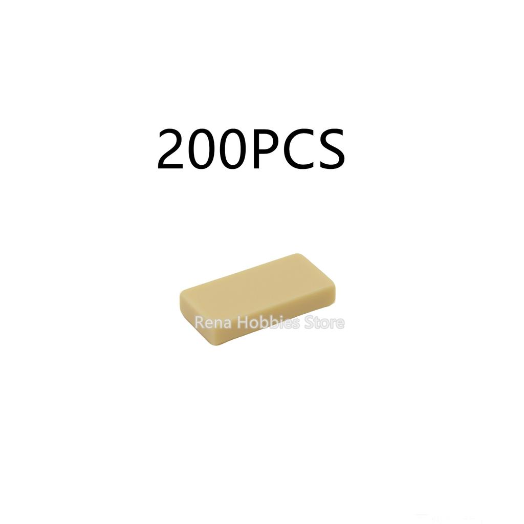 200PCS FLAT TILE 1X2 DIY MOC Building Block Toys For Children Boys Replaced Part Compatible With Tile 3069 Bricks