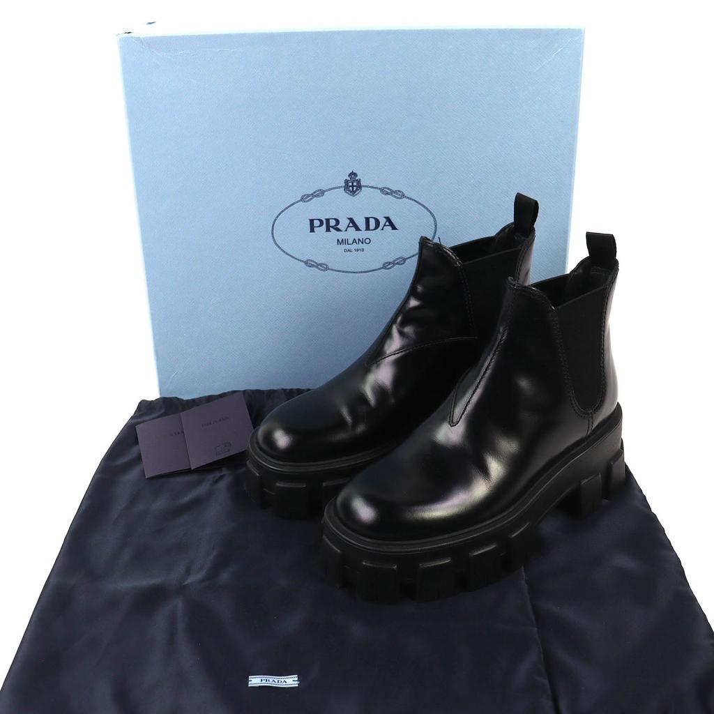 Excellent PRADA monolith Chelsea boots with Brushed leather 35.5 1T725L Used