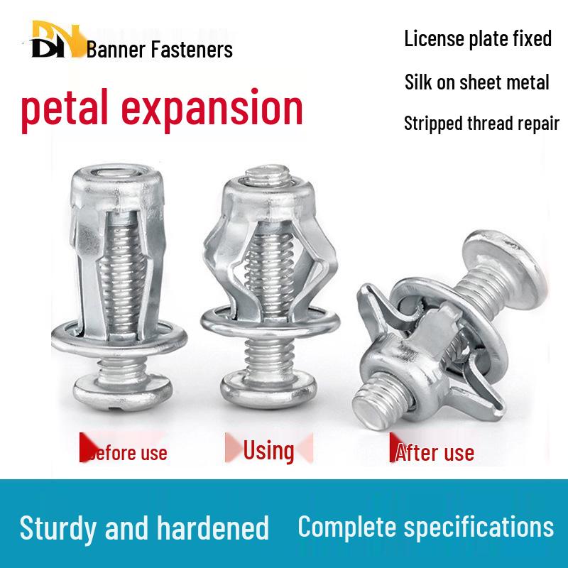 Petal Nut Expansion Screw for Wall Anchoring and Metal Fixing