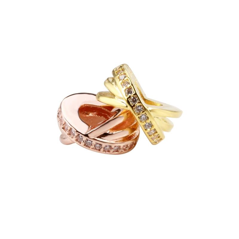 Sterling Color Star Finger Ring Cubic Spacer Charm Fit Original Wrist Bracelet Necklaces Diy JewelryFashion Finger Ring