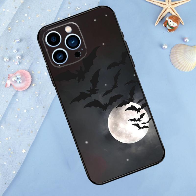 Gothic Horror Bats Full Moon Case For iPhone 17 Pro Max 16 14 13 12 11 15 Pro Max Plus 12 13 Mini 16e 17 Air Back Cover