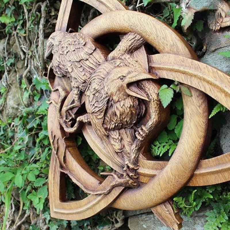 Nordische heidnische Götter, schnitzen heidnische nordische Runen, Kunstharz, Wandbehang, Dekoration für Hof und Garten, Statuen, Heimdekoration, Türanhänger