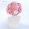 Anime Madoka Kaname Cosplay Wig Light Pink Double Ponytail Clip Wig Heat Resistant Synthetic Hair Halloween Party Wigs + Wig Cap