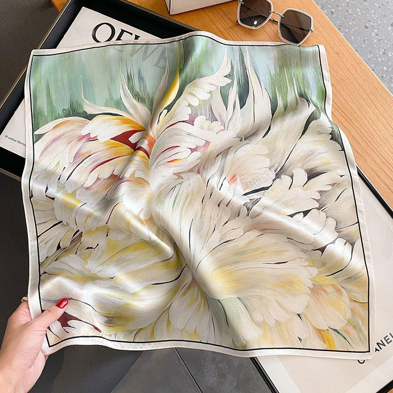 100% Silk Scarf Bandana Women Square Scarves Wrap Kerchief Mulberry Spring Fashion Luxury High Quality Headband Hijab Shawls