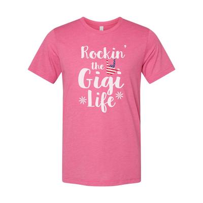 Unisex Graphic T Shirt Rockin' The GiGi Life With American Flag Hand Sign Design