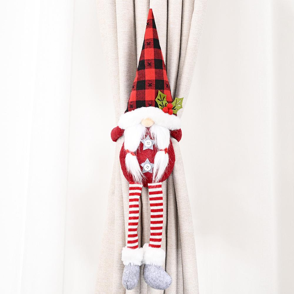 Curtain Christmas Adorable Hooks With Unique Forest Old Man Characters Perfect For Holiday Decor