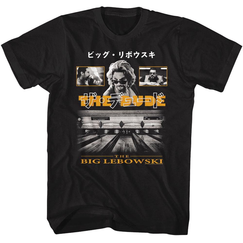 The Big Lebowski The Dude Japanese Text Movie Stills Men T Shirt XXXL