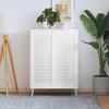 VidaXL Louvered Doors 2 Pcs Solid Pine Wood White 99.3x39.4 Cm
