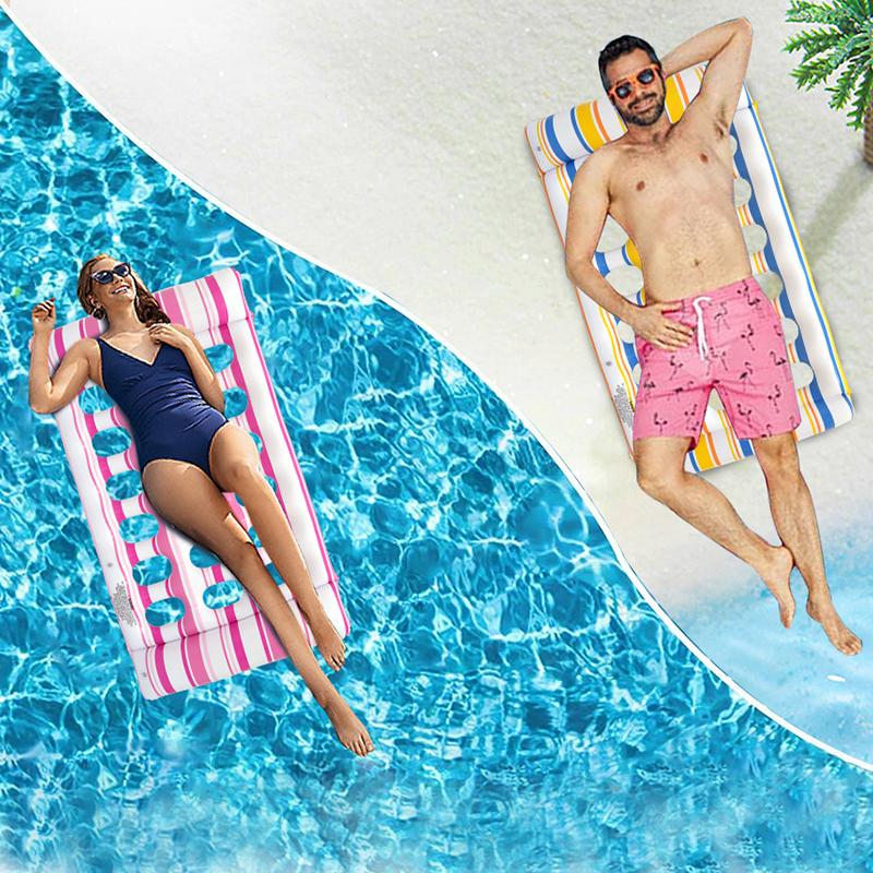 1PC Floating Raft On Water Portable PVC Floating Raft Floating Row Chair Floating Bed Creative 120x70cm