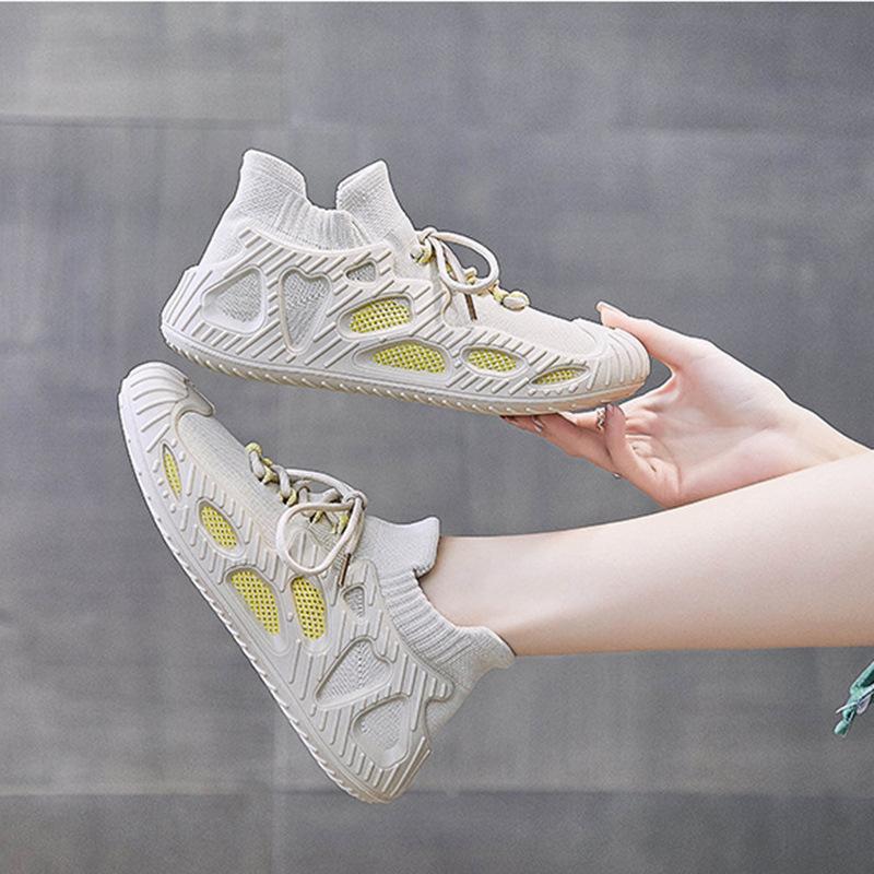 

Весенне-летняя женская обувь, тканые носки, туфли на толстой подошве, корейская версия тренда женской спортивной повседневной обуви 41