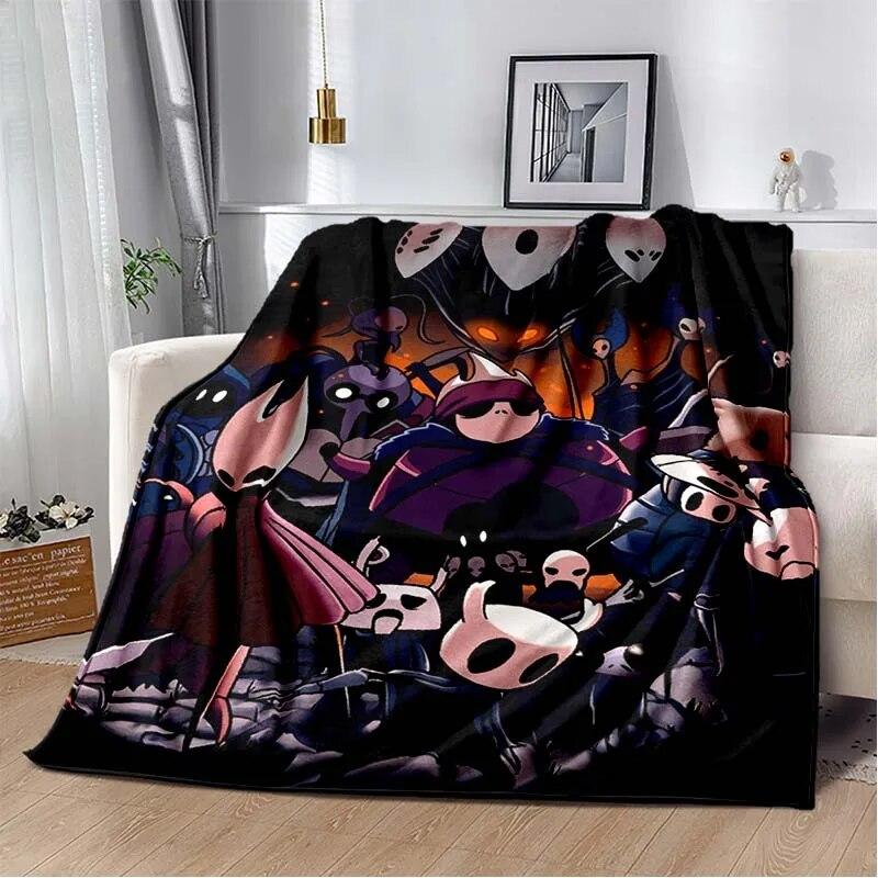 Spill Hollow Knight 3D-trykket Kunst Fleecepledd for Senger Fottur Piknik Tykk Dyne Sengeteppe Fleece Kastepledd