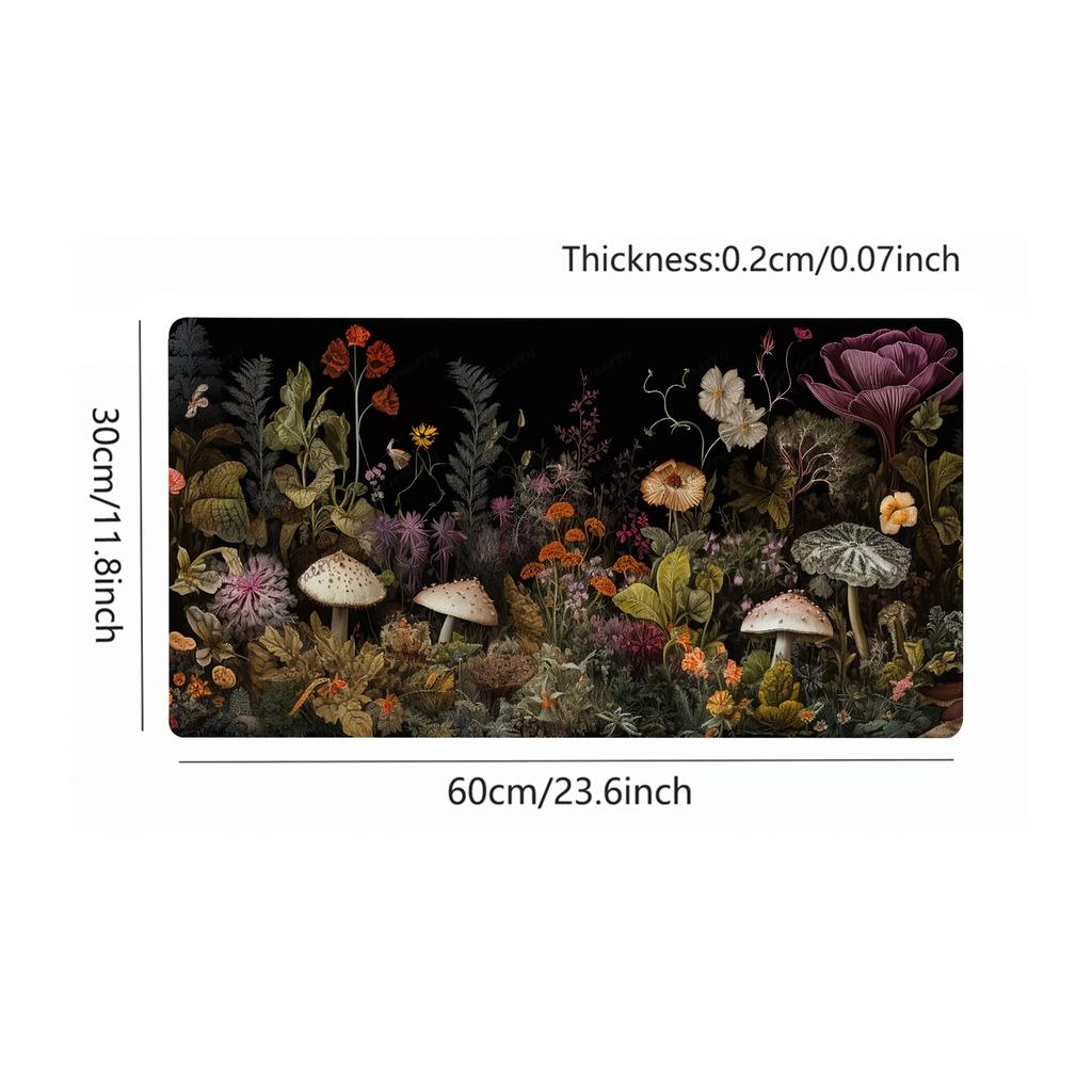 Wildflower Mushroom Desk Mat Gaming Mouse Pad Office Home Mouse Mat Computer Accessories Carpet Desk Organizer Big Mousepepad