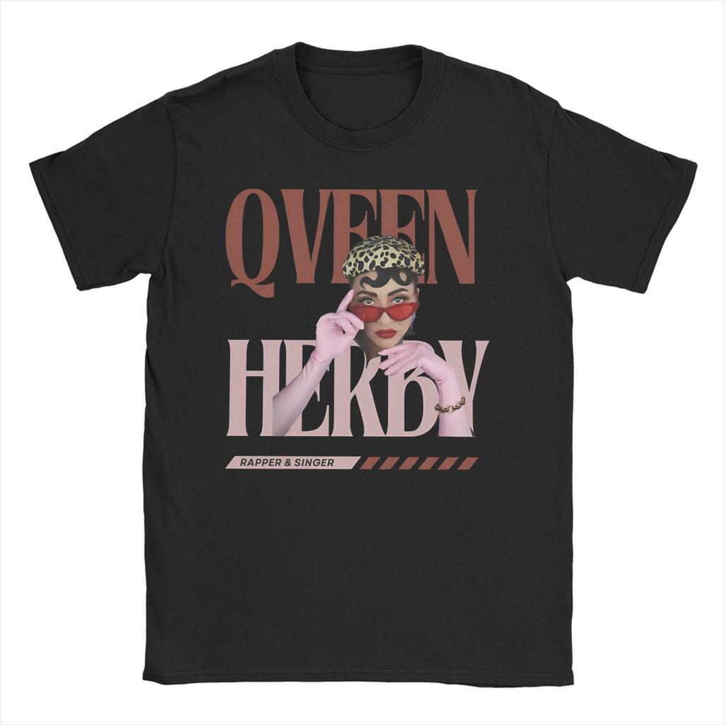 Vintage Qveen Herby Red TShirt for Unisex Women Leisure 100 Cotton Tees Crew Neck Short Sleeve T Shirt Gift Idea Clothes