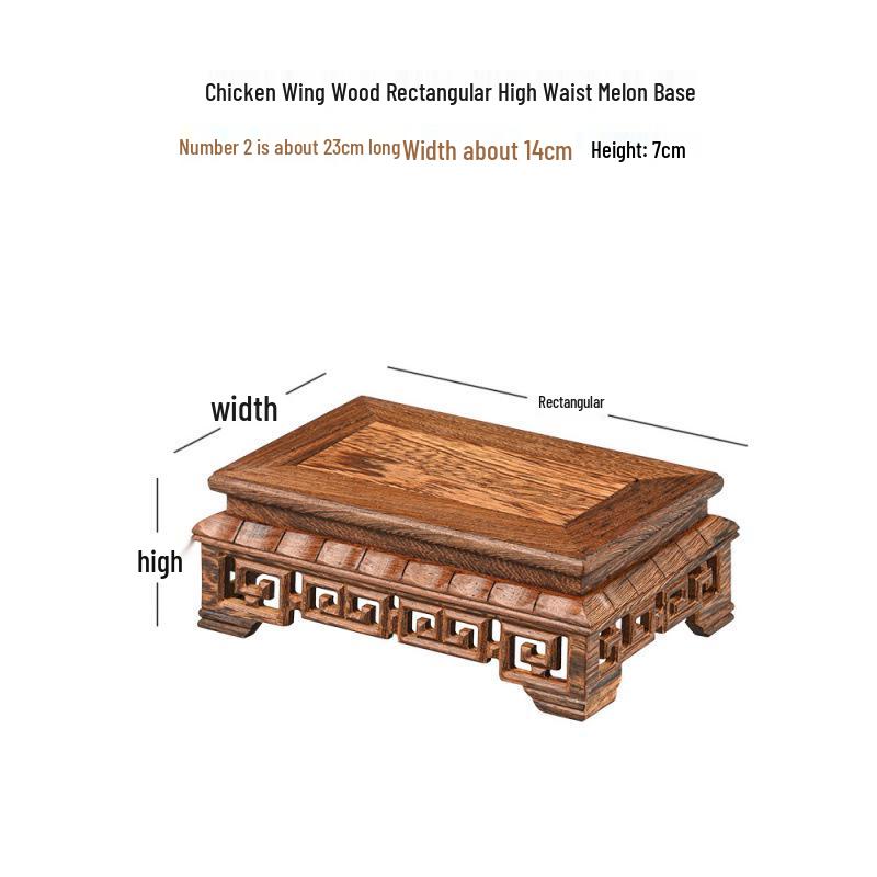 Base en Bois Massif Wengé et Palissandre pour Ornements Artisanaux: Vase, Pot en pierre, Bonsaï, Statue de Bouddha, Support d'exposition pour théière