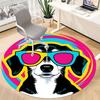 1pc Colorful Dog Sunglasses Chair Carpet for Office Non-Slip, Machine Washable Rug for Office - Holiday DecorMachine Made yy251029107