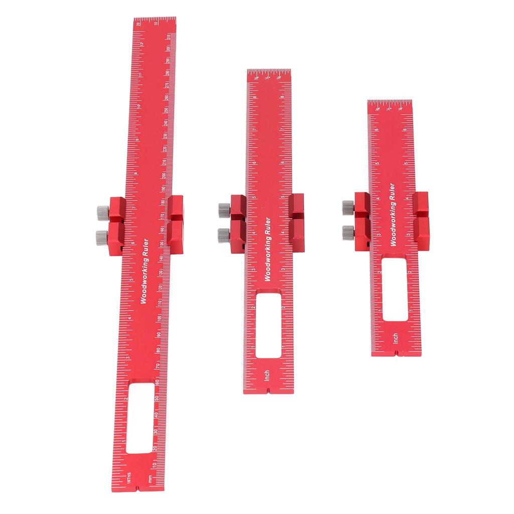 Taschenlineal-Set 6 8 12 Zoll Holzbearbeitung Genau Metrisch Zoll Messen Aluminiumlegierung Metallschieber