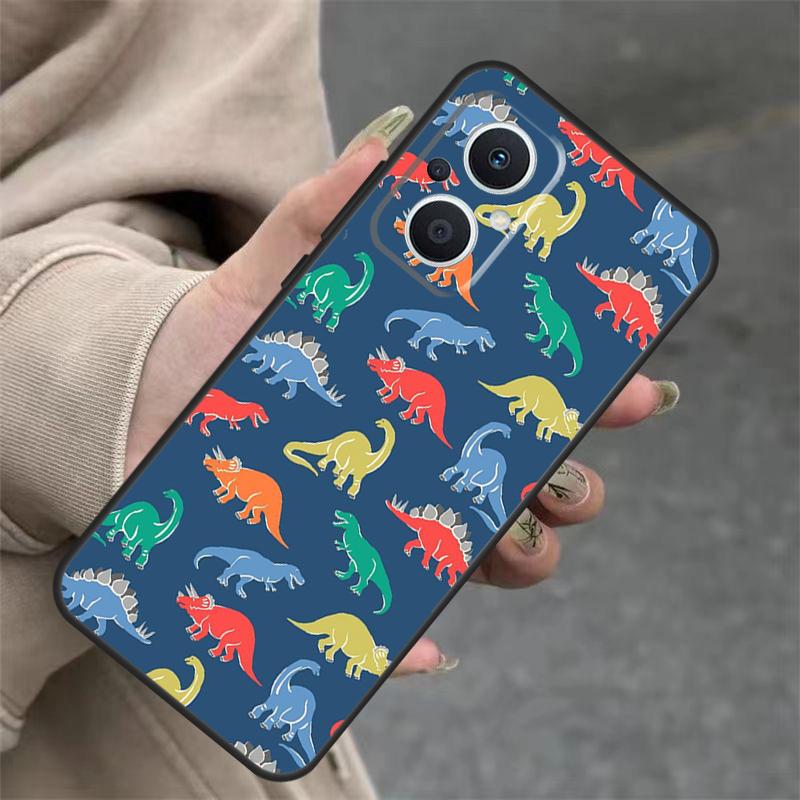 Dinosaur Collage Case For OPPO Reno 14F 13F 12F 11F 10 12 13 14 Pro 7 8 Lite OPPO Find X5 X6 X8 X9 Pro Cover